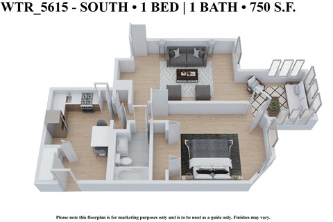 1 bedroom 1 bathroom Floor plan u at The Embassy, St. Louis, 63108